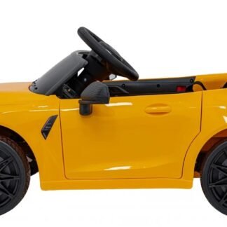 Coche bateria niños BMW M4 12V, amarillo, 1-5 años, rc parental INDA393-RA-SX2418.ZOL